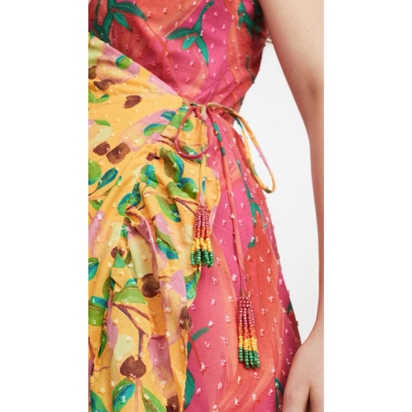 Farm Rio Garden Mix Maxi Wrap Floral Dress NWT - Picture 5 of 17